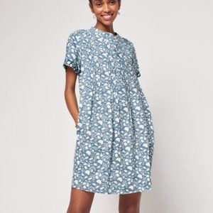 Faherty - Gemina Linen-Blend Summer Dress (Indigo Echo Floral)
